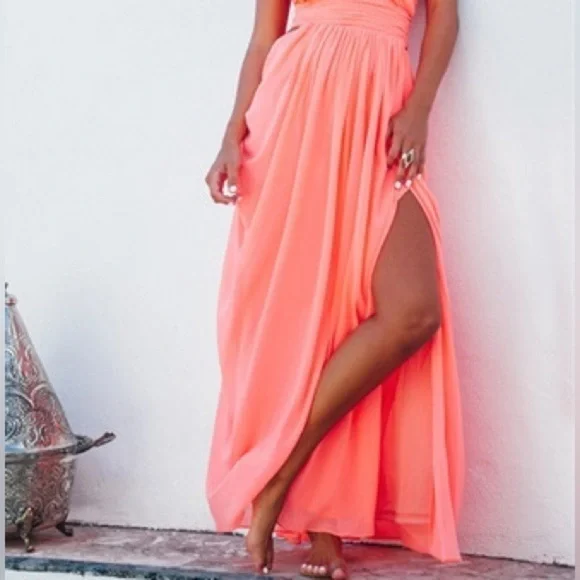 sabo skirt bridesmaid dresses Bridal Ivory Silky Boat Neck Maxi Mylo Dress L main image 0